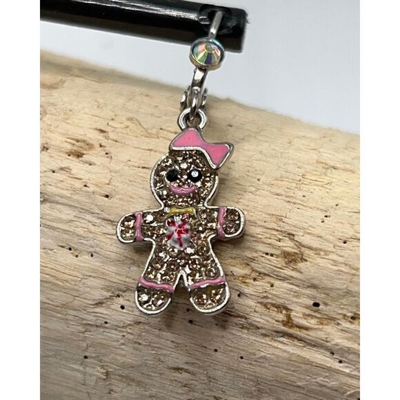 Kirks Folly Gingerbread Jingle Girls Lever Back Earrings Silver - Picture 6 of 6